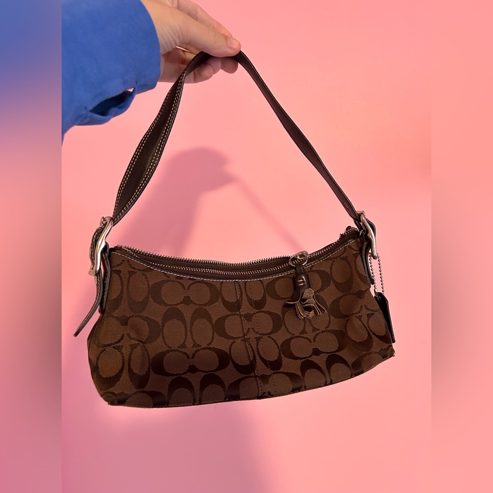 **READ DESCRIPTION** Coach Brown Monogram Small Shoulder Bag